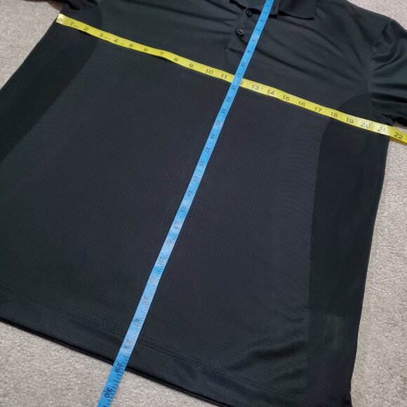 NIKE Golf FitDry Polo Shirt Top Engineered Mesh Fabric Black White Men's Medium - Picture 13 of 13